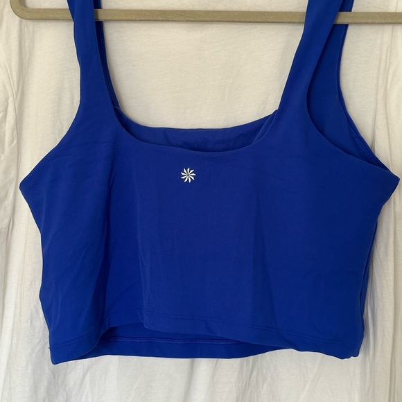 NWT Athleta Transcend Square Neck Crop Bra in Vibrant Blue - Picture 6 of 7
